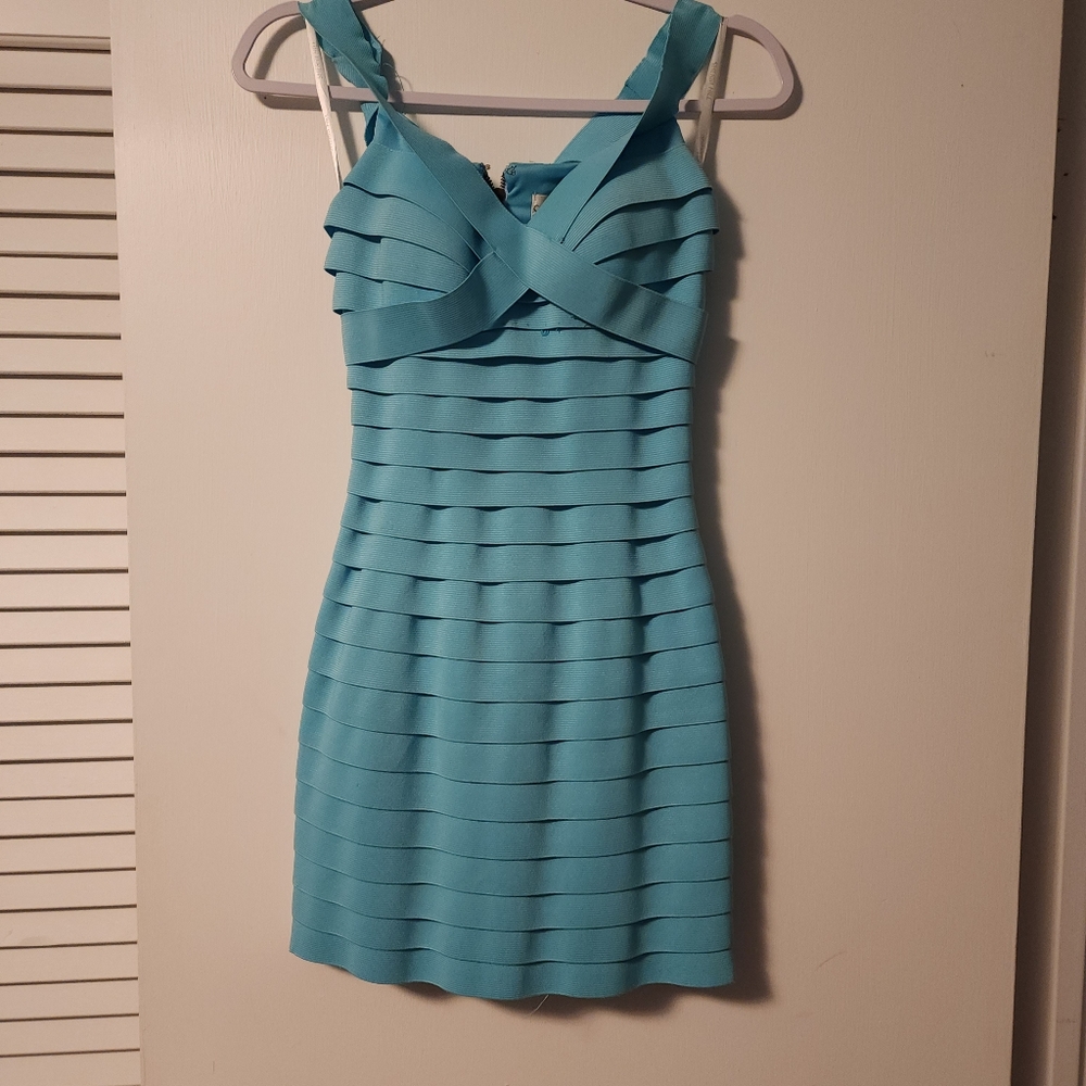 Sherri hill blue Bandage Dress Size 2